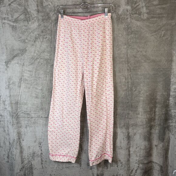 Vintage Victoria Secret Pink Dog Pajamas Pants Pull On Cotton Fleece Y2K '04 XS - Picture 1 of 8